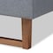 Baxton Studio Emele Grey Upholstered and Ash Walnut Wood Queen Size Platform Bed 164-9414-9432 - alternate 6